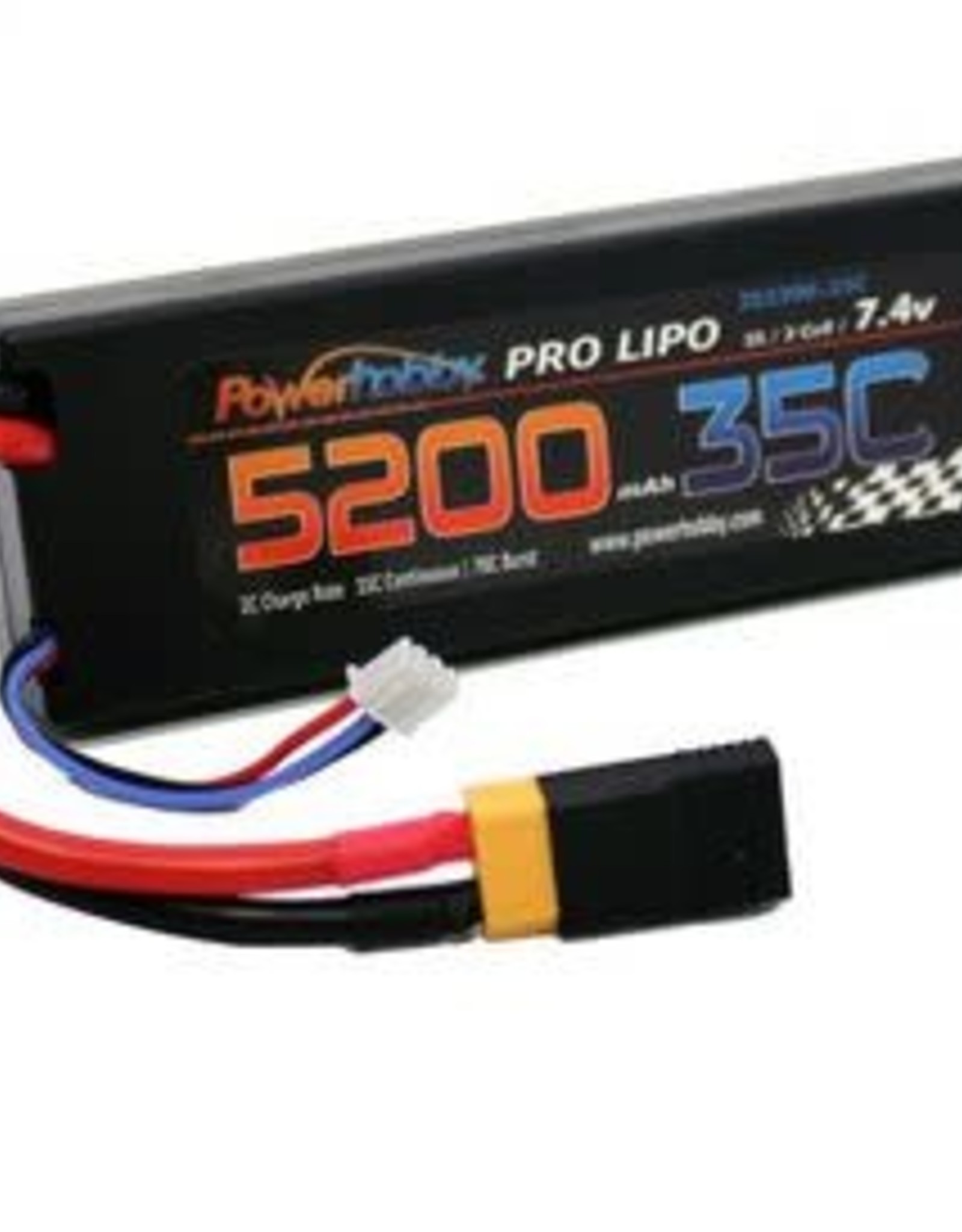 Power Hobby 5200mAh 7.4V 2S 35C LiPo Battery with Hardwired XT60 Connector w/HC Adapter