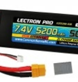 Common Sense Rc Lectron Pro 7.4V 5200mAh 50C Lipo Battery with XT60 Connector + CSRC adapter for XT60 batteries to popular RC vehicles