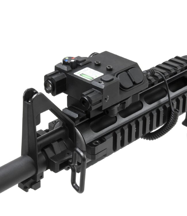 VISM - Green Laser & 4 Color NAV LED w/QR Mount for Airsoft Gun - Black
