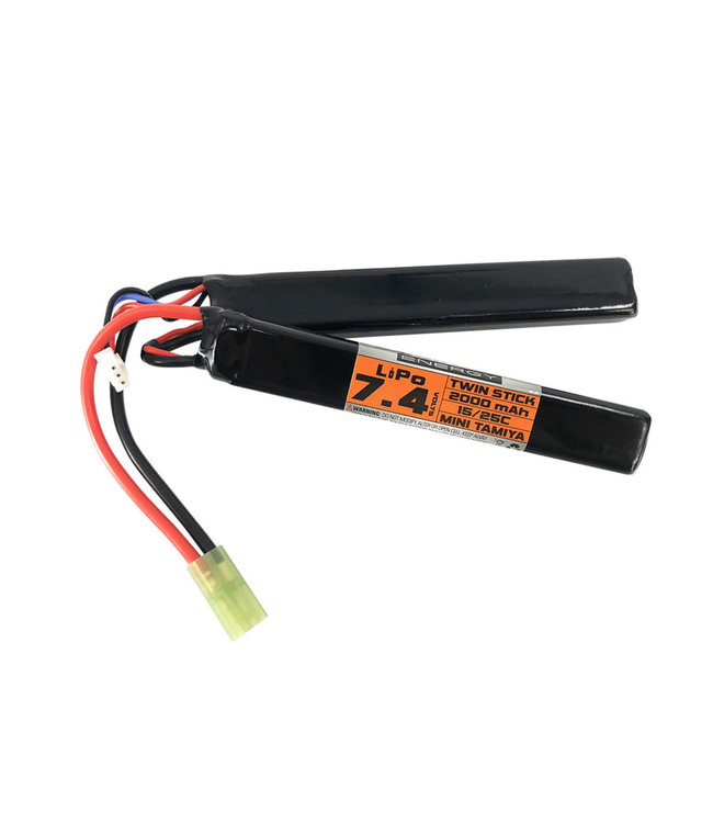 Valken Airsoft Battery - LiPo 7.4V 2000mAh 15/25c Twin Stick Style for Airsoft Gun