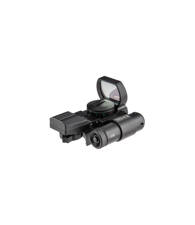 Lancer Tactical 4-Reticle Red/Green Dot Reflect Sight w/ Laser (Black)