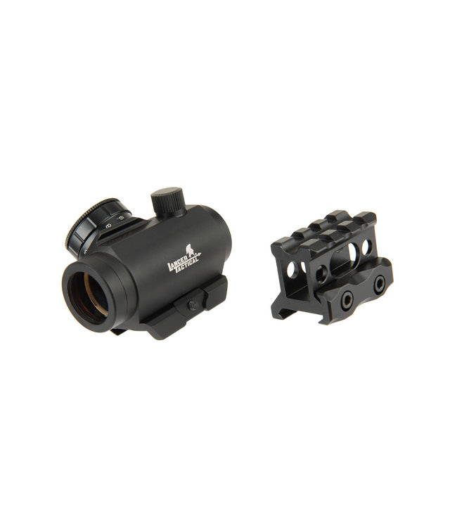 LANCER TACTICAL 1 X 30 MINI RED DOT SIGHT W/ PICATINNY RISER (BLACK)