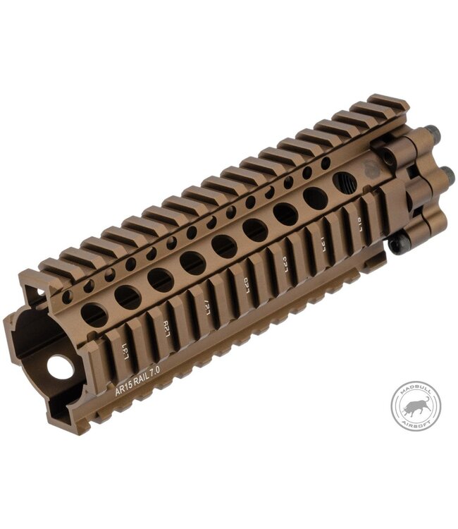 Madbull Daniel Defense Licensed AR15 Lite Rail for M4 Airsoft AEG Rifles (Color: FDE / 7")
