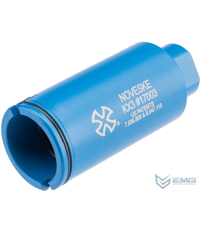 EMG Noveske KX3 Adjustable Sound Amplifier Flashhider (Color: Flat Blue / 14mm Negative)