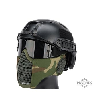 Matrix Matrix Carbon Striker Mesh Mask w/ Integrated Mesh Ear Protection (Color: Woodland)