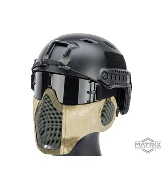 Matrix Matrix Carbon Striker Mesh Mask w/ Integrated Mesh Ear Protection (Color: Arid Foliage)