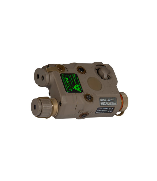 Lancer Tactical AN/PEQ-15 L.E.D White Light & Green Laser w/ IR LENS (Color: Tan)