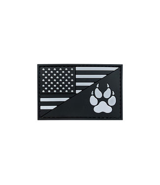 G-Force G-Force American Flag and K9 Paw PVC Morale Patch Black