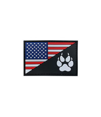 G-Force G-Force American Flag and K9 Paw PVC Morale Patch Red/White/Blue
