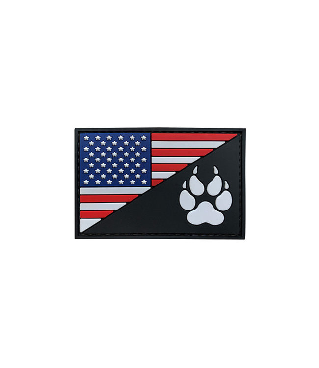 G-Force American Flag and K9 Paw PVC Morale Patch Red/White/Blue