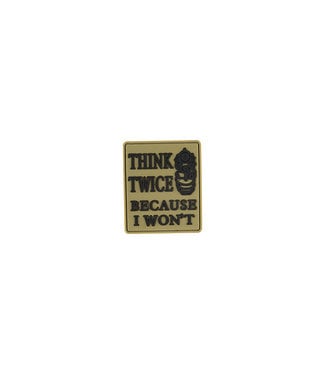 G-Force G-Force Think Twice Because I Won't PVC Morale Patch Tan