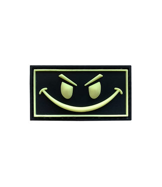 G-Force G-Force Evil Smiley Face PVC Morale Patch Glow In The Dark Black/Green