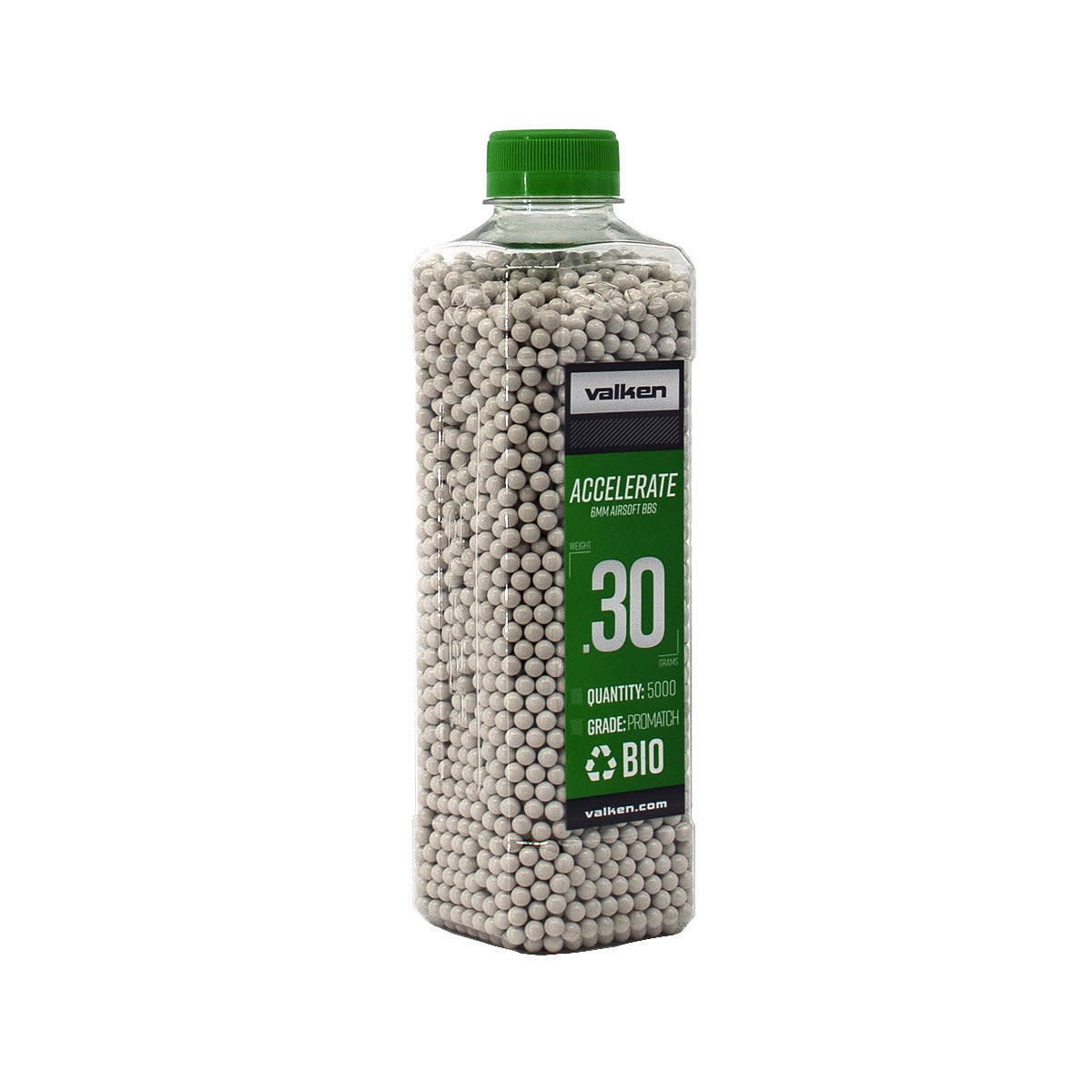 Valken ACCELERATE Tactical 0.20 White Airsoft BBs BB's 5000 Count Bottle .20g 