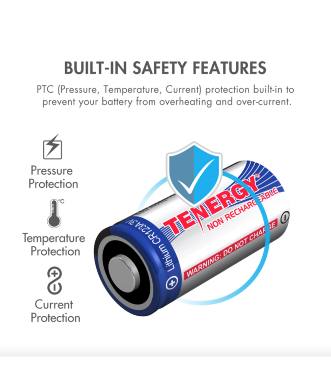Tenergy CR123A Lithium Battery (Single)