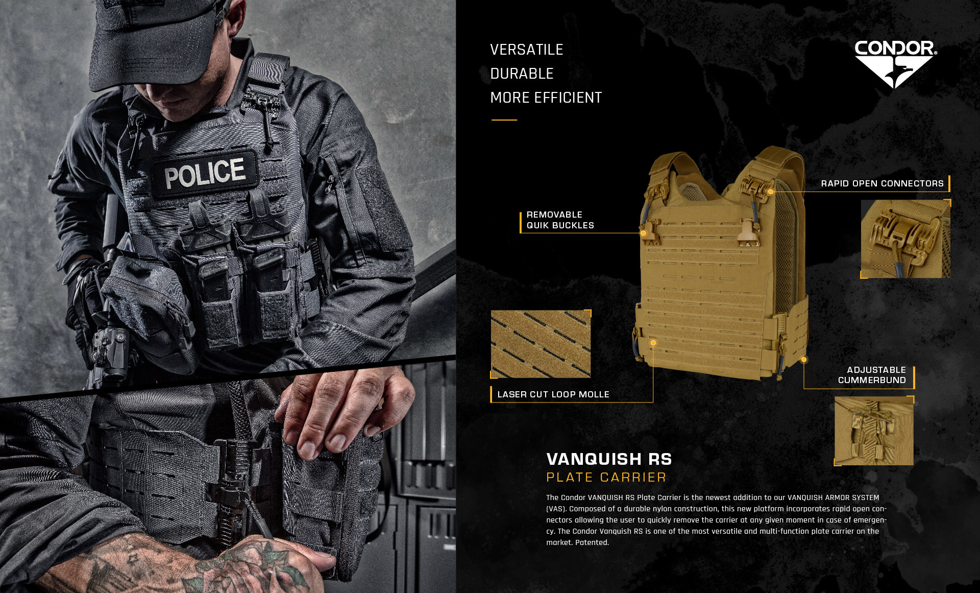 Condor Vanquish RS Plate Carrier Olive Drab) US Airsoft, Inc.