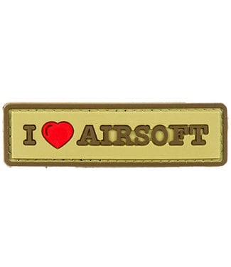 Lancer Tactical "I Love Airsoft" PVC Morale Patch (Color: Tan)