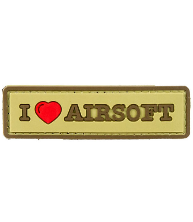 "I Love Airsoft" PVC Morale Patch (Color: Tan)