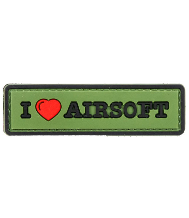 "I Love Airsoft" PVC Morale Patch (Color: Green)