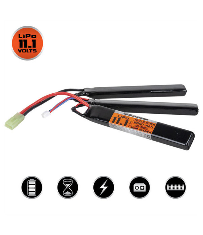 Valken Energy - LiPo 11.1V 2000mAh 15/25c Triple Stick Battery