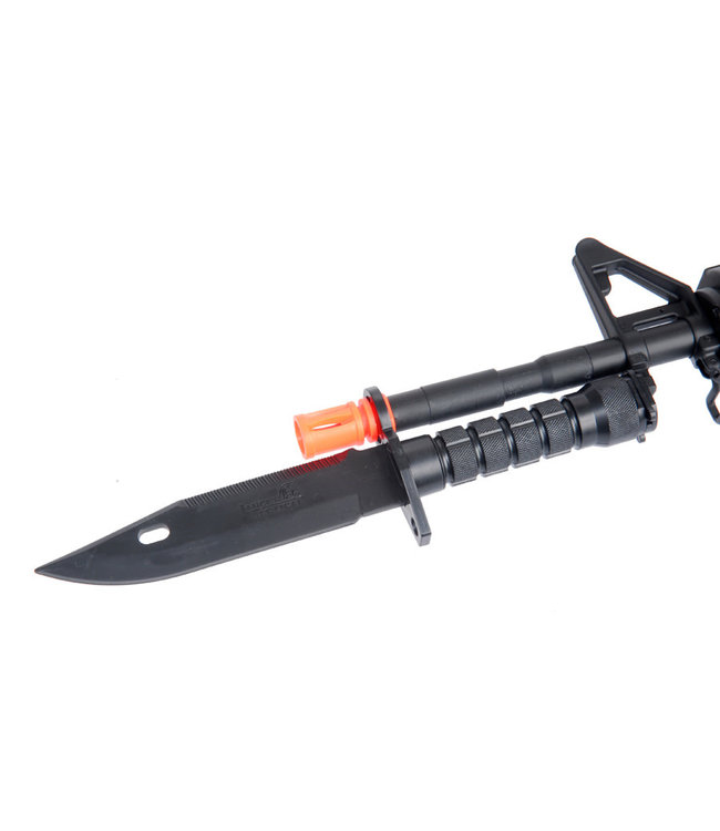 Lancer Tactical Airsoft M9 Rubber Bayonet Knife for M4/M16 AEG (Color: Black)
