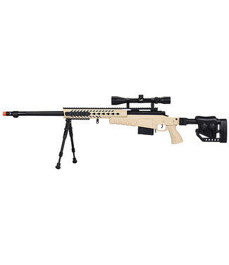 WellFire WellFire MB4418-2 Bolt Action Airsoft Sniper Rifle w/ Scope & Bipod (TAN)