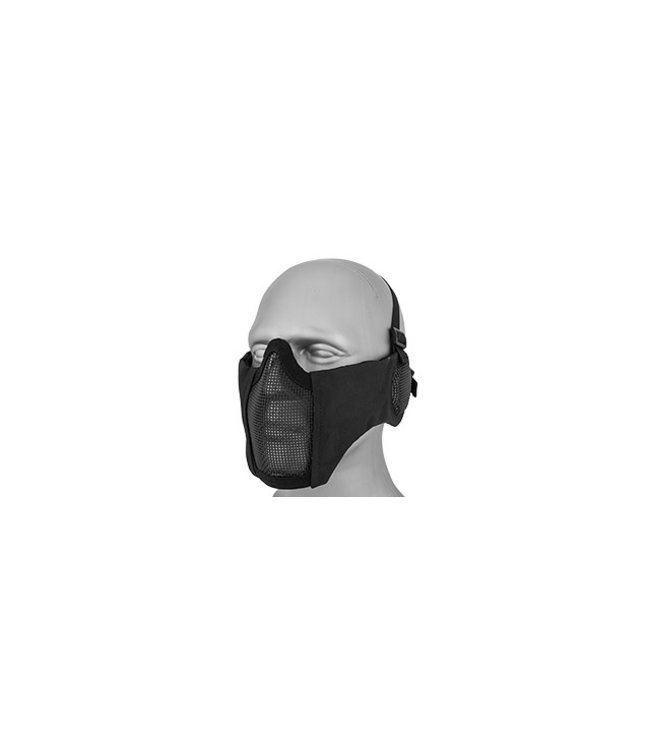 Lancer Tactical TACTICAL ELITE FACE AND EAR PROTECTIVE MASK (BLACK)