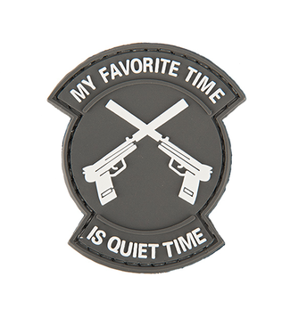 Lancer Tactical AC-130M "MY FAVORITE TIME IS QUIET TIME" PVC PATCH (GRAY)