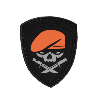 Lancer Tactical Skull Knife PVC Patch (Color: Black and Red)