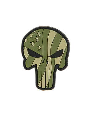 G-Force G-FORCE PUNISHER FLAG (GREEN WAVING US FLAG PUNISHER PVC MORALE PATCH)