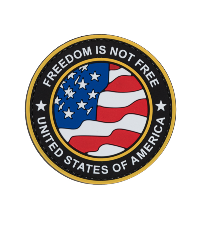 Round US Flag w/ "Freedom is Not Free" (Gold Version)