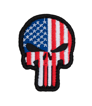 Lancer Tactical Embroidered Patriot Punisher US Flag PVC Patch (Color: American Flag)