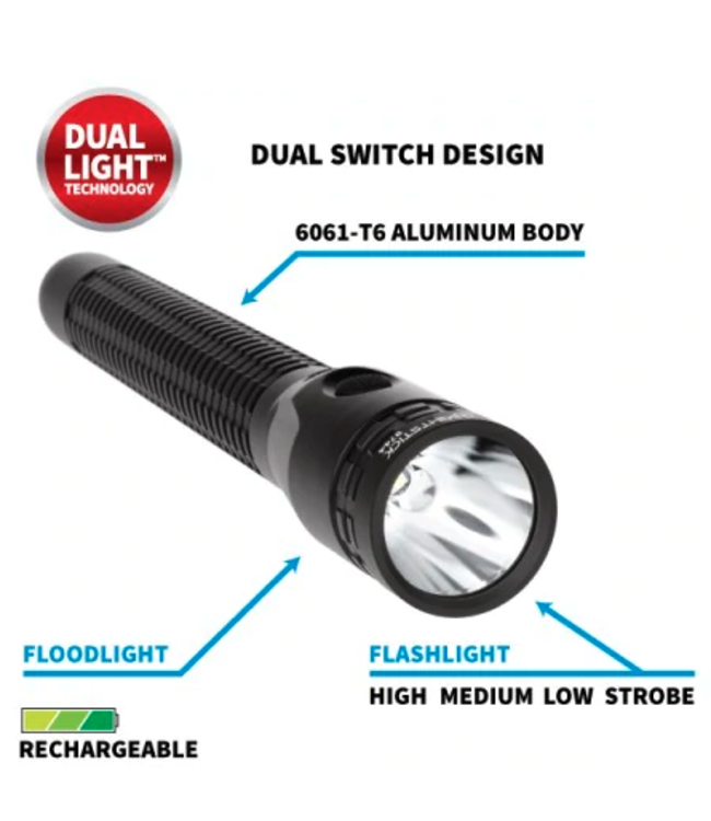 NIGHTSTICK Metal Full-Size Dual Light Rechargeable Flashlight