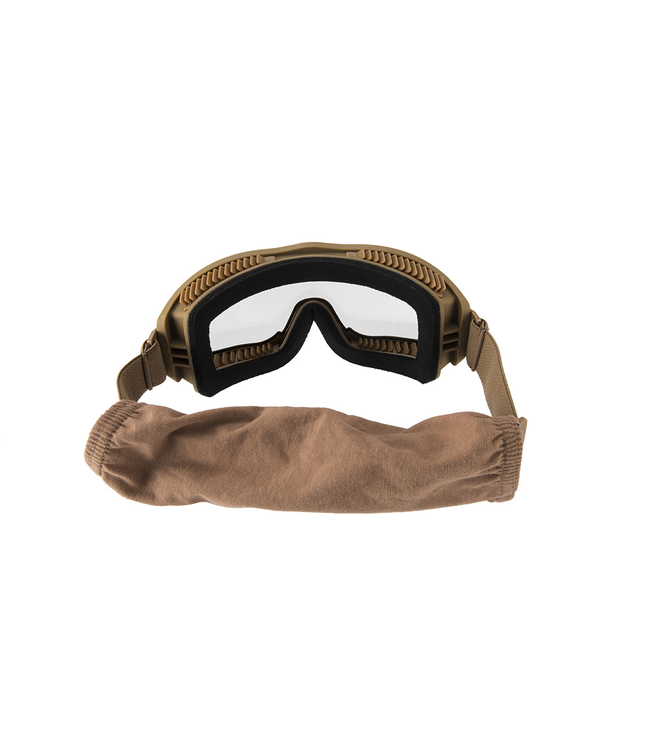 LANCER TACTICAL AERO PROTECTIVE TAN AIRSOFT GOGGLES (CLEAR LENS)