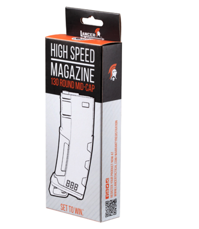 Lancer Tactical 130 Round High Speed Mid-Cap (Color: Black)