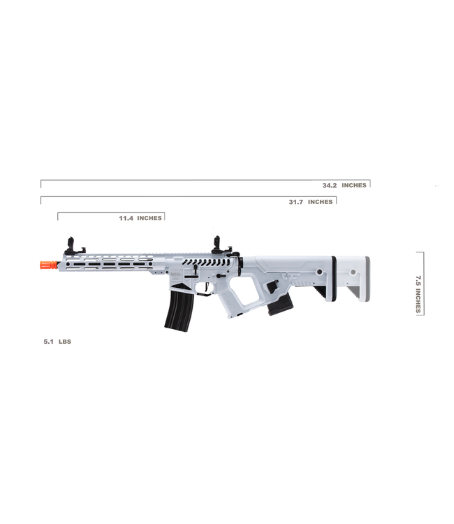 Lancer Tactical Enforcer Blackbird Skeleton AEG w/ Alpha Stock (Color: White)