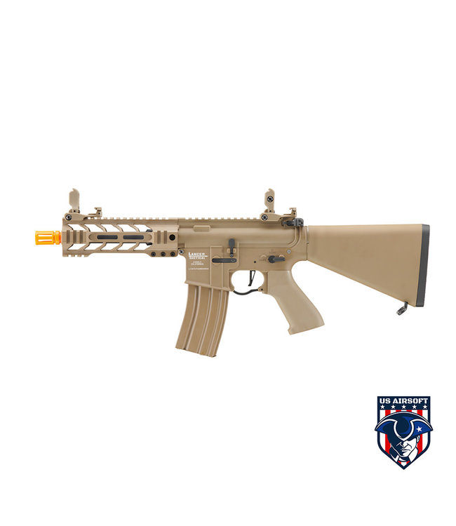 Lancer Tactical Proline 7" M-LOK Battle Hawk Airsoft AEG w/ Stubby Stock (Color: Tan)