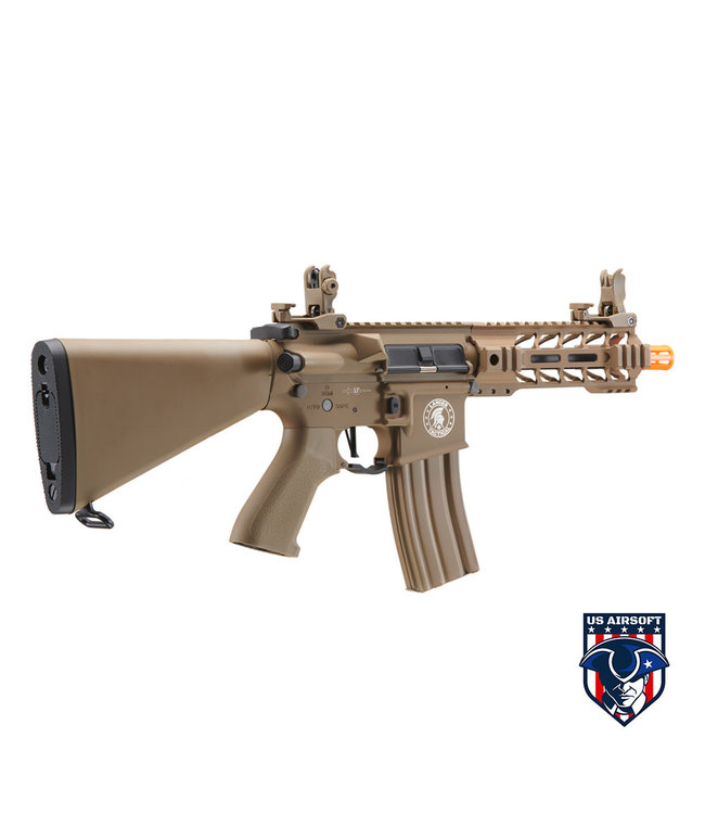 Lancer Tactical Proline 7" M-LOK Battle Hawk Airsoft AEG w/ Stubby Stock (Color: Tan)