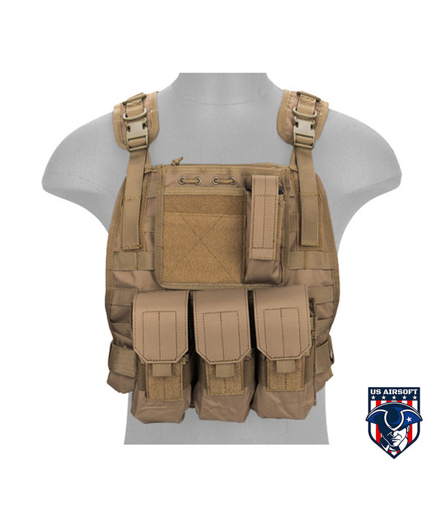 Lancer Tactical CA-301TN Nylon Molle Tactical Vest (Tan)