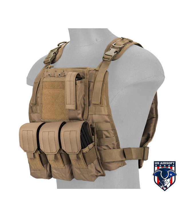 Lancer Tactical CA-301TN Nylon Molle Tactical Vest (Tan)