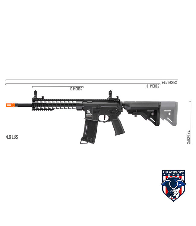 Lancer Tactical Gen 3 10" Keymod M4 Carbine AEG Rifle (Black)