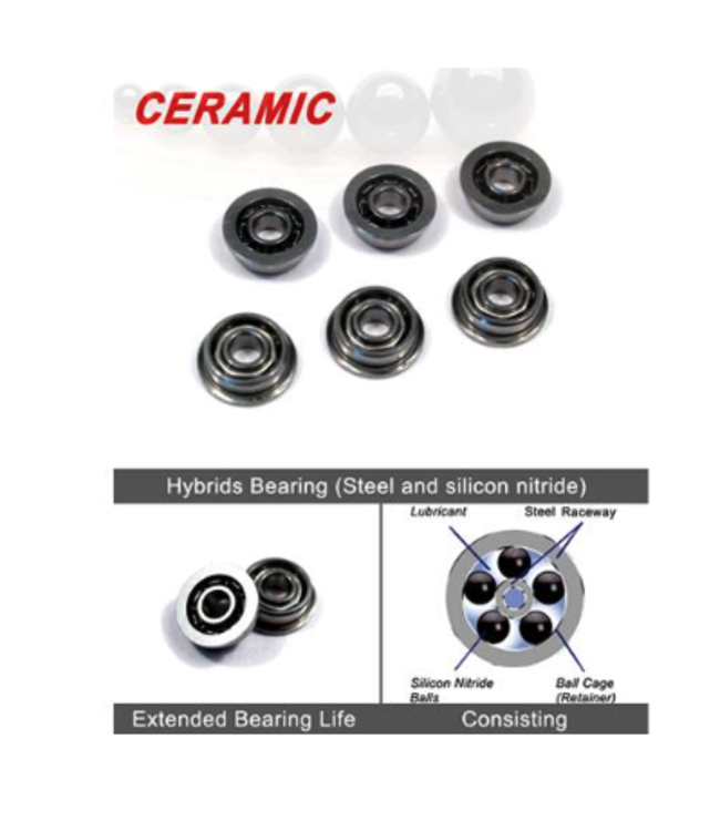 Modify Tech J-Caged Hybrid Ceramic Ball Bearing 8mm