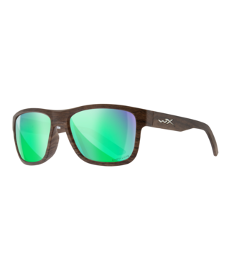WileyX WileyX Ovation Matte Woodgrain Frame / Captivate POL Green Mirror