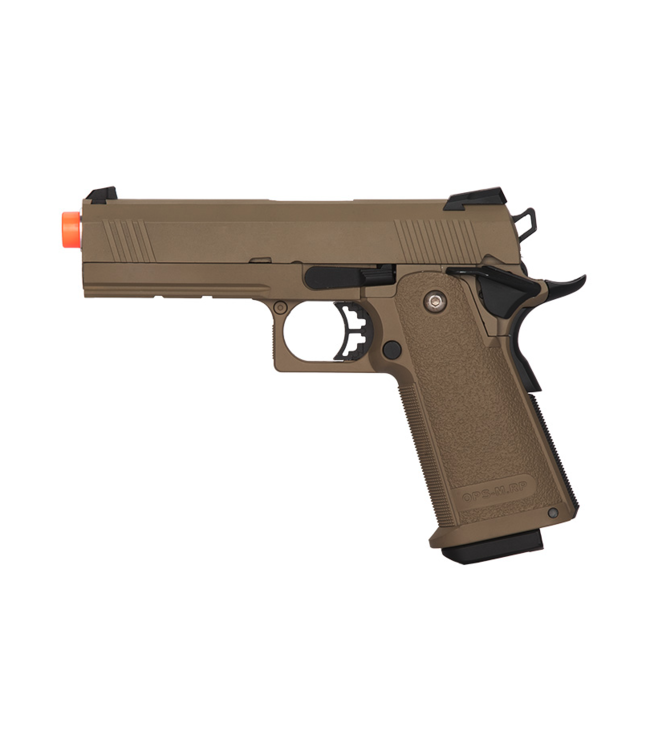 Golden Eagle IMF 3303 OPS-M.RP Tactical Hi-Capa Semi-Auto GBB Metal Pistol, DE