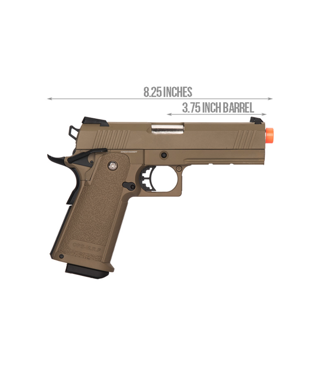 Golden Eagle IMF 3303 OPS-M.RP Tactical Hi-Capa Semi-Auto GBB Metal Pistol, DE