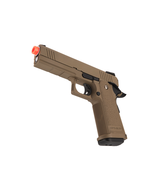 Golden Eagle IMF 3303 OPS-M.RP Tactical Hi-Capa Semi-Auto GBB Metal Pistol, DE