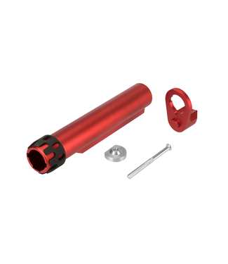 Lancer Tactical Lancer Tactical Buffer Tube, Extended End Plate, and Enhanced Castle Nut (Red)