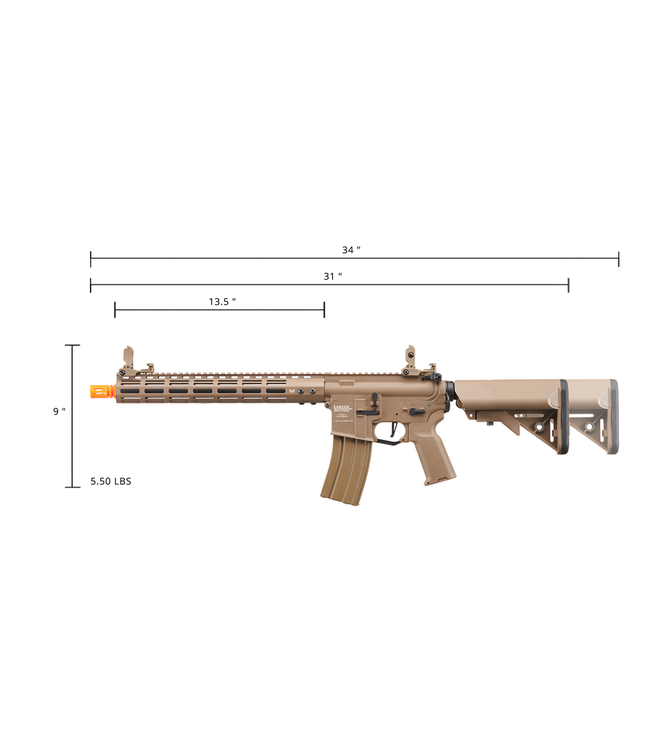 Lancer Tactical Archon 14" M-LOK Proline Series M4 Airsoft Rifle w/ Crane Stock (Color: Tan)