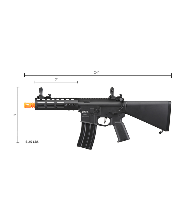 Lancer Tactical Archon 7" M-LOK Proline Series M4 Airsoft Rifle w/ Stubby Stock (Color: Black)