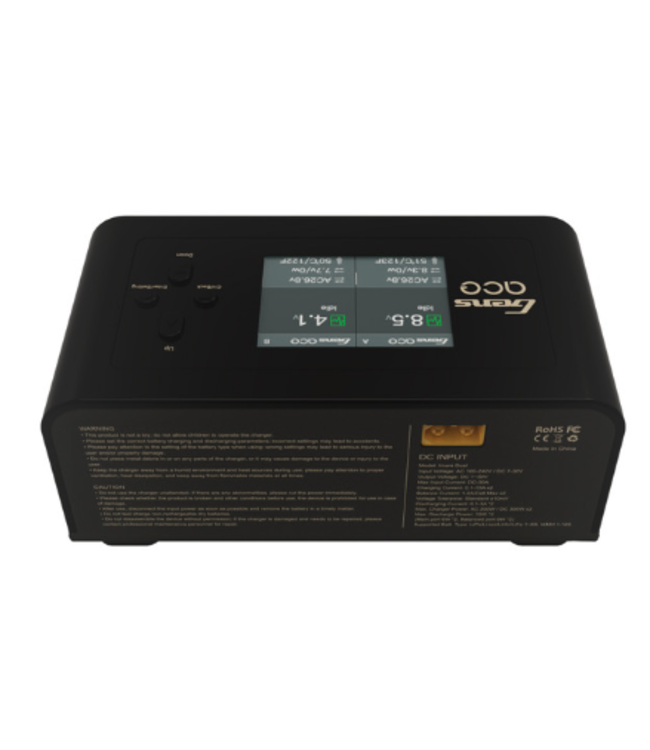 GensAce Imars Dual Channel AC200W/DC300W Balance Charger Black
