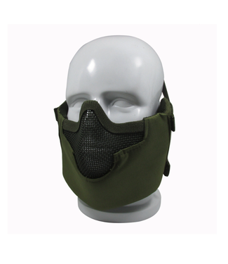 nHelmet Half Face V8 Steel Net Mesh Tactical Military Protective Mask - OD Green